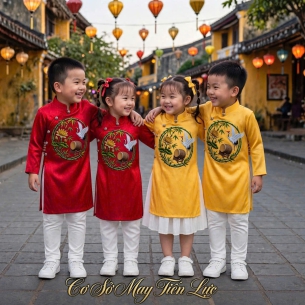 ÁO DÀI HỌA TIẾT SEN - HẠC