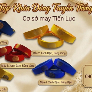 KHĂN ĐÓNG ĐỘI ĐẦU NAM HOA VĂN RỒNG