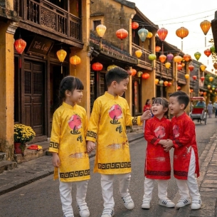 ÁO DÀI HỌA TIẾT TRĂNG TRÒN