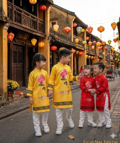 ÁO DÀI HỌA TIẾT TRĂNG TRÒN