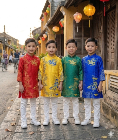 ÁO DÀI CÁCH TÂN RỒNG BAY