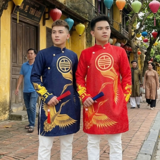 ÁO DÀI NAM VẢI GẤM