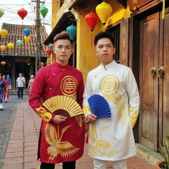 ÁO DÀI NAM VẢI GẤM