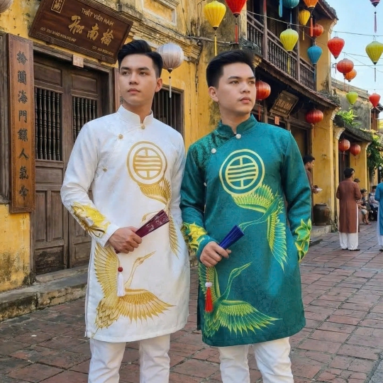 ÁO DÀI NAM VẢI GẤM