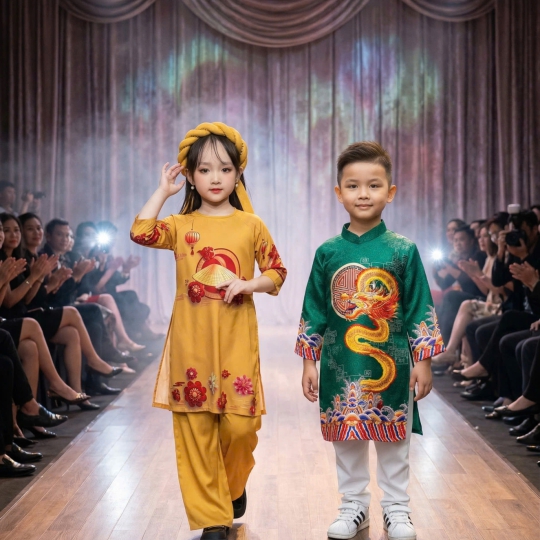 ÁO DÀI BÉ GÁI HỌA TIẾT THỎ