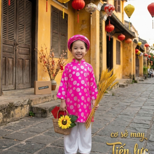 ÁO DÀI GẤM CHO BÉ TRAI VÀ BÉ GÁI