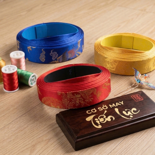 KHĂN ĐÓNG ĐỘI ĐẦU NAM HOA VĂN RỒNG