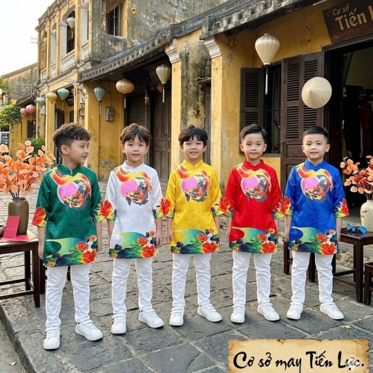 ÁO DÀI CÁCH TÂN HỌA TIẾT ĐỒNG QUÊ