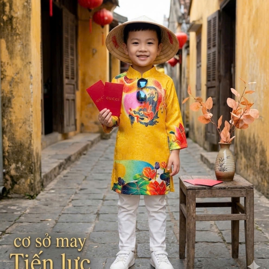 ÁO DÀI HỌA TIẾT RỒNG & HOA SEN