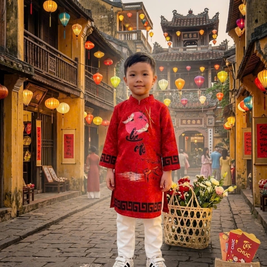 ÁO DÀI HỌA TIẾT TRĂNG TRÒN