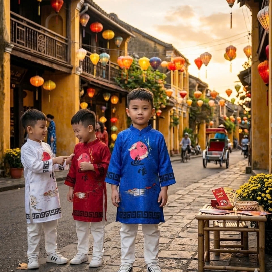 ÁO DÀI HỌA TIẾT TRĂNG TRÒN