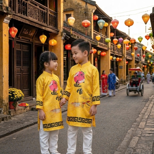 ÁO DÀI HỌA TIẾT TRĂNG TRÒN